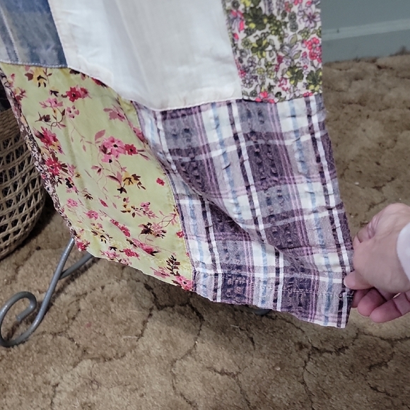 #118 Young Threads Latte Boho Patchwork Straight Cargo Pant Woman Size XL - Picture 8 of 15